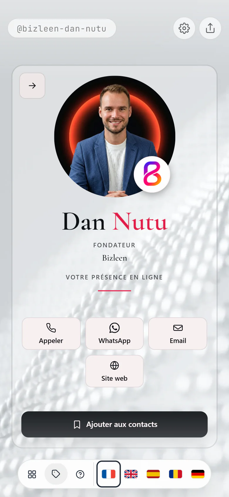 La carte numérique de Dan Nutu sur bizleen.com