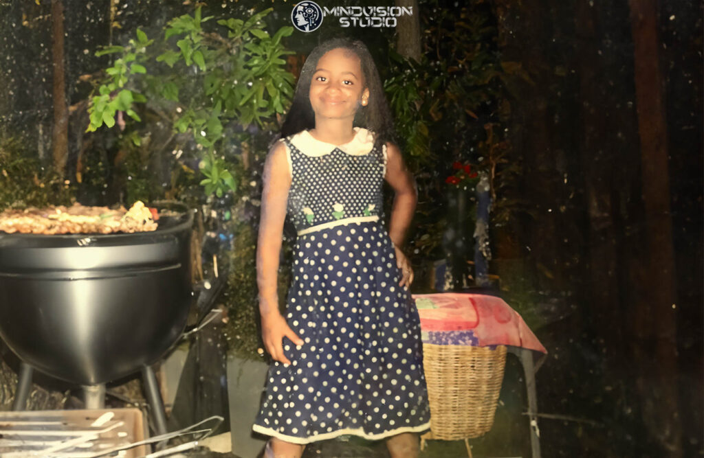 Damaged photo after restoring