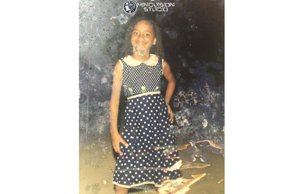 Damaged photo before restoring