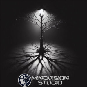 Street lamp tree Red flying AI generation, MindVision Studio, professional photo editing, AI digital creations, Imagine it and we make it!