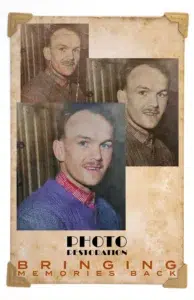 Restoring process of a photo, photo restoration services